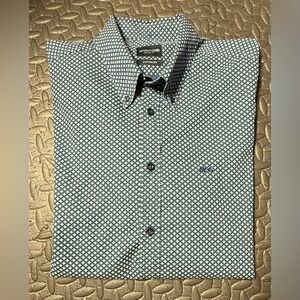 McGregor Custom Fit Blue and White Patterned Button Down Shirt XL